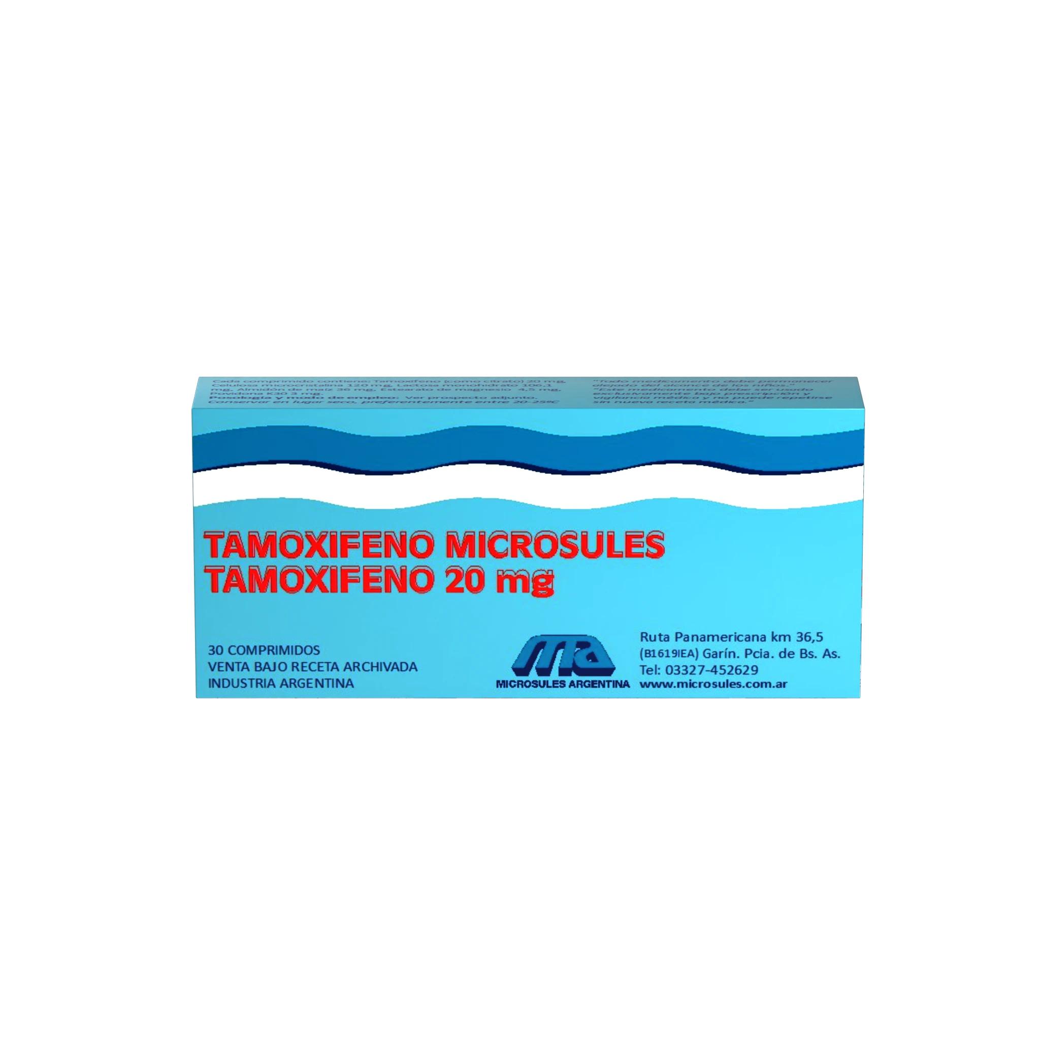 TAMOXIFENO MICROSULES 20 mg comp.x 30 — imagen 1