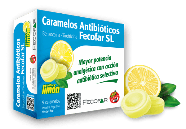 CARAMELOS ANTIBIOTICOS FECOFAR SL sabor limón caram.x 9 — imagen 1